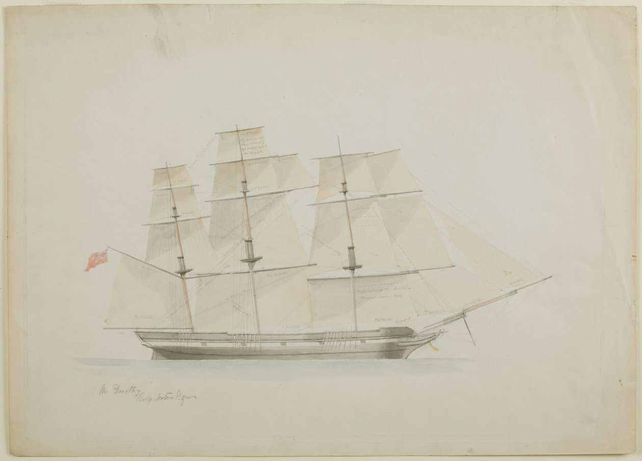 The Dorothy (penna och akvarell på papper) av John Wilson Carmichael