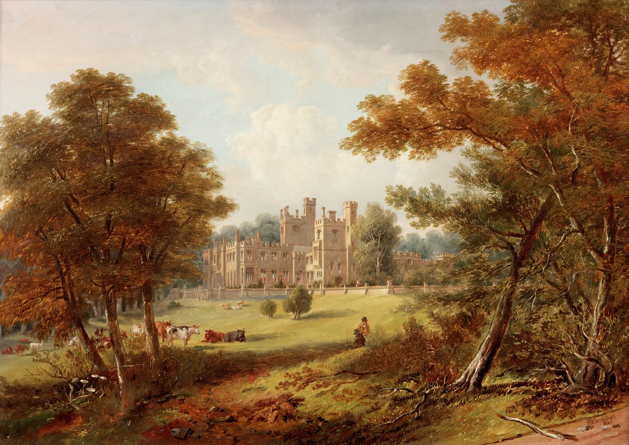 The Garden Front, Beaufront Castle, 1845 av John Wilson Carmichael