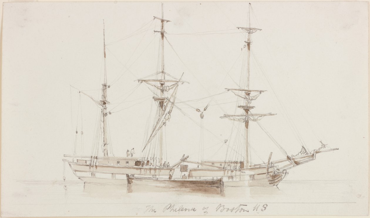 The Philena of Boston US (penna och akvarell på papper) av John Wilson Carmichael