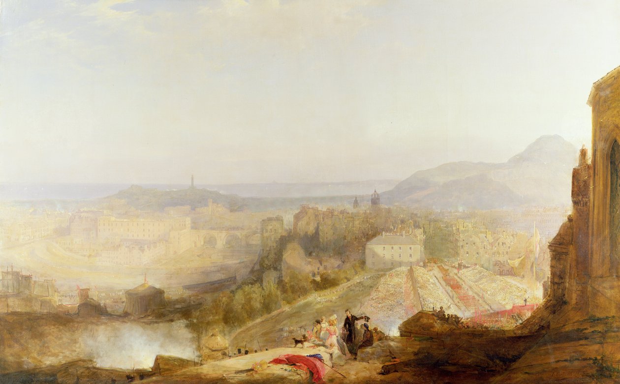 En militär översikt i samband med George IV:s besök i Edinburgh 1823 av John Wilson Ewbank