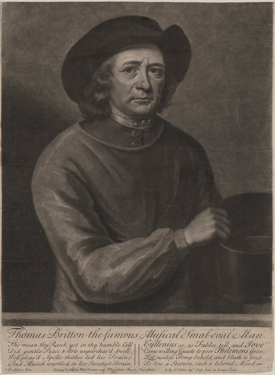Thomas Britton, graverad av John Simon (1675-1751), 1703 (mezzotint) av John Wollaston
