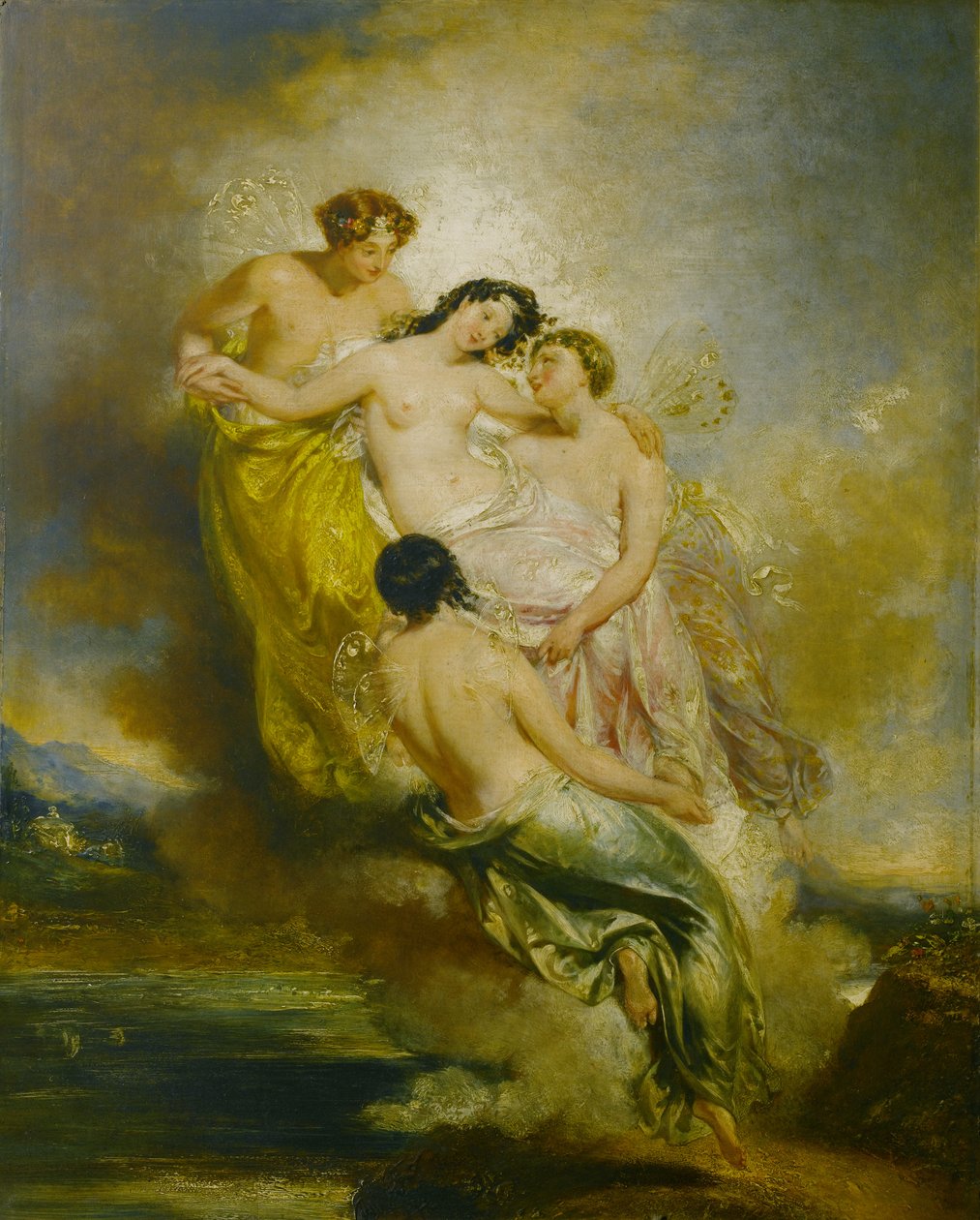 Psyche transporterad av zephyrerna till nöjesdalen, 1826 av John Wood