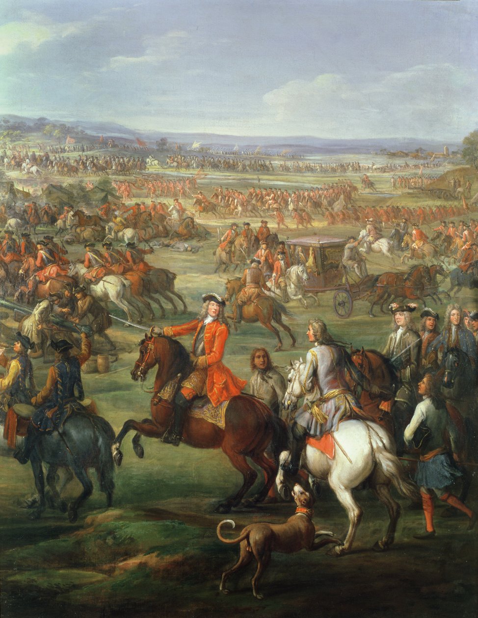 Slaget vid Blenheim den 13 augusti 1704, c.1743 olja på duk detalj av 237822 av John Wootton