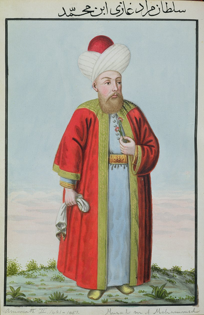 Amurath (Murad) II (1404-51) Sultan 1421-51, från "A Series of Portraits of the Emperors of Turkey", 1808 av John Young