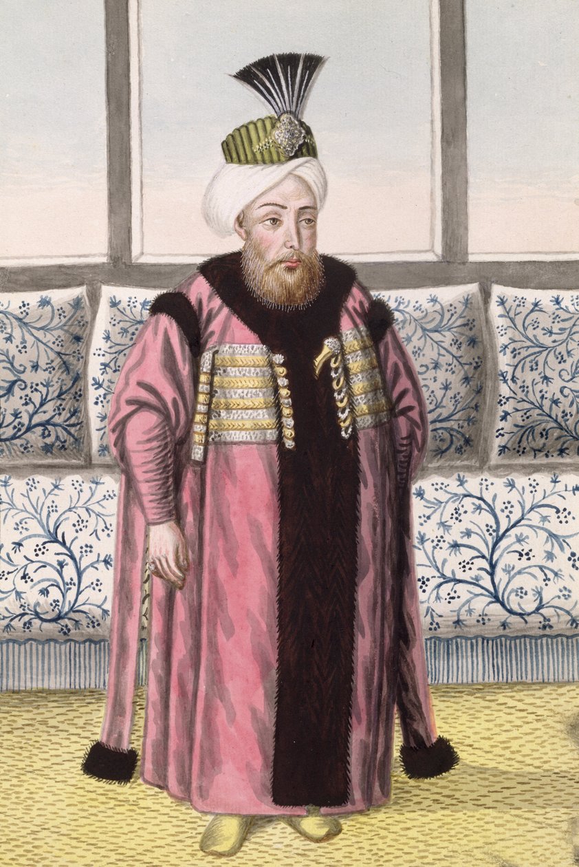 Mustapha II (1664-1703) Sultan 1695-1703, från "A Series of Portraits of the Emperors of Turkey", 1808 av John Young