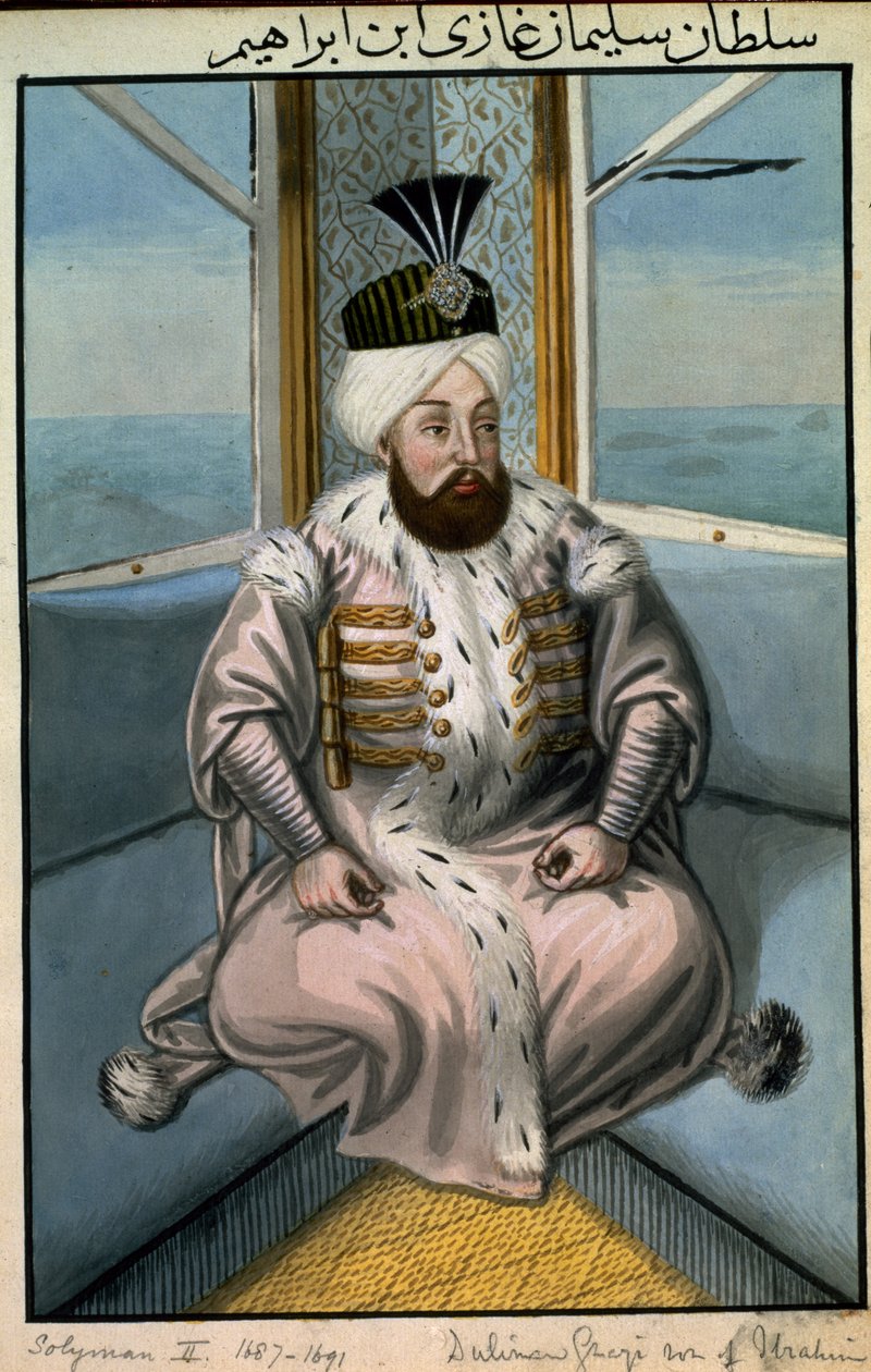 Solyman II (1642-91) Sultan 1687-91, från "A Series of Portraits of the Emperors of Turkey", 1808 av John Young