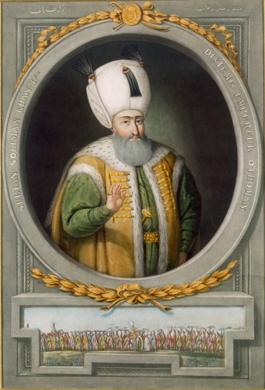 Sultan Suleiman Khan I, 10:e sultanen av det osmanska riket, 1815 av John Young
