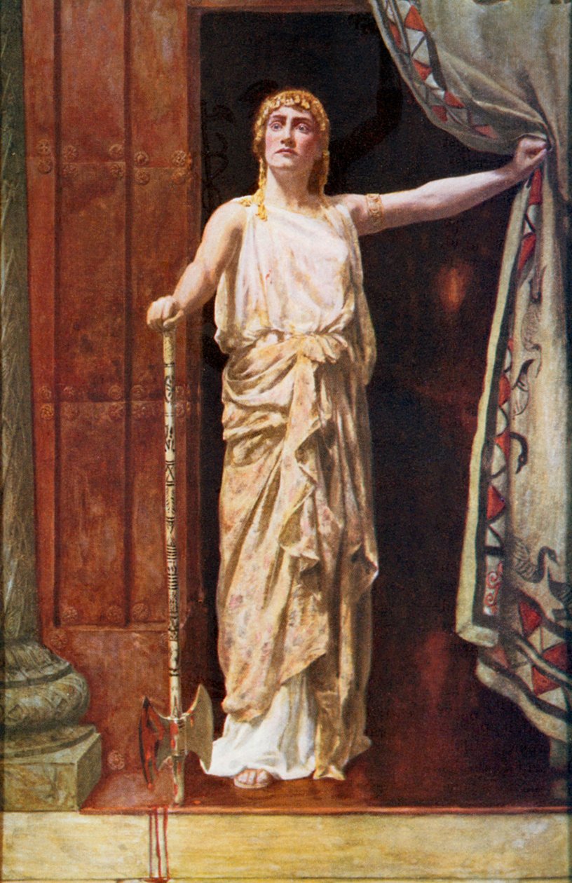 Clytemnestra (färglitografi) av John (after) Collier