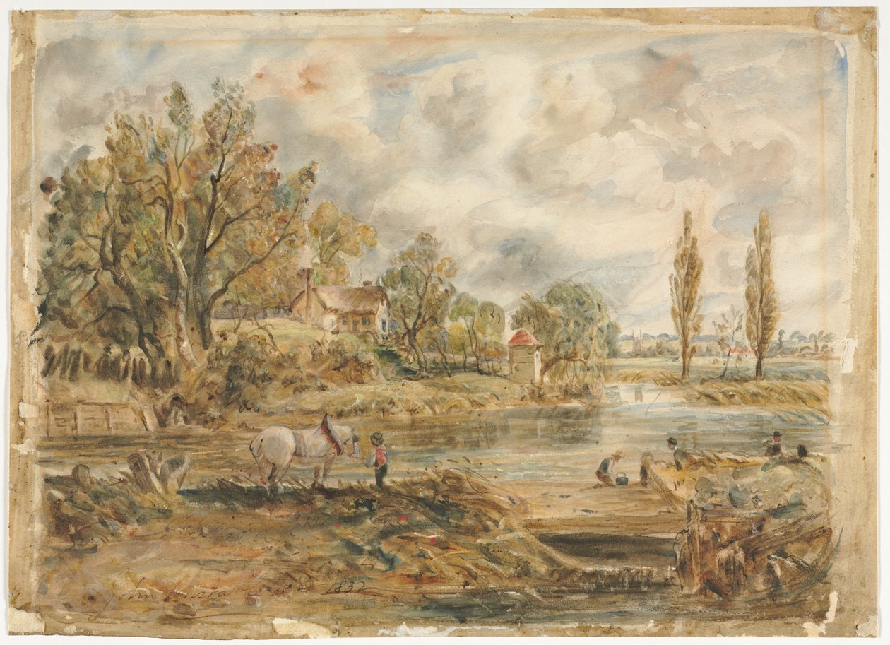 Den vita hästen (akvarell) av John (after) Constable