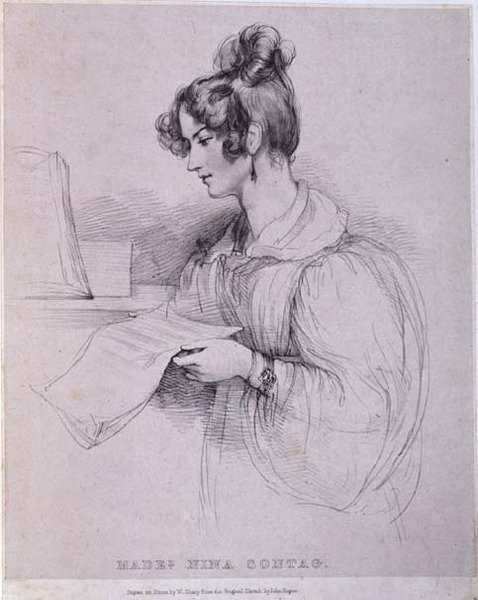 Mademoiselle Nina Sontag, graverad av William Sharp (1803-75) av John (after) Hayter