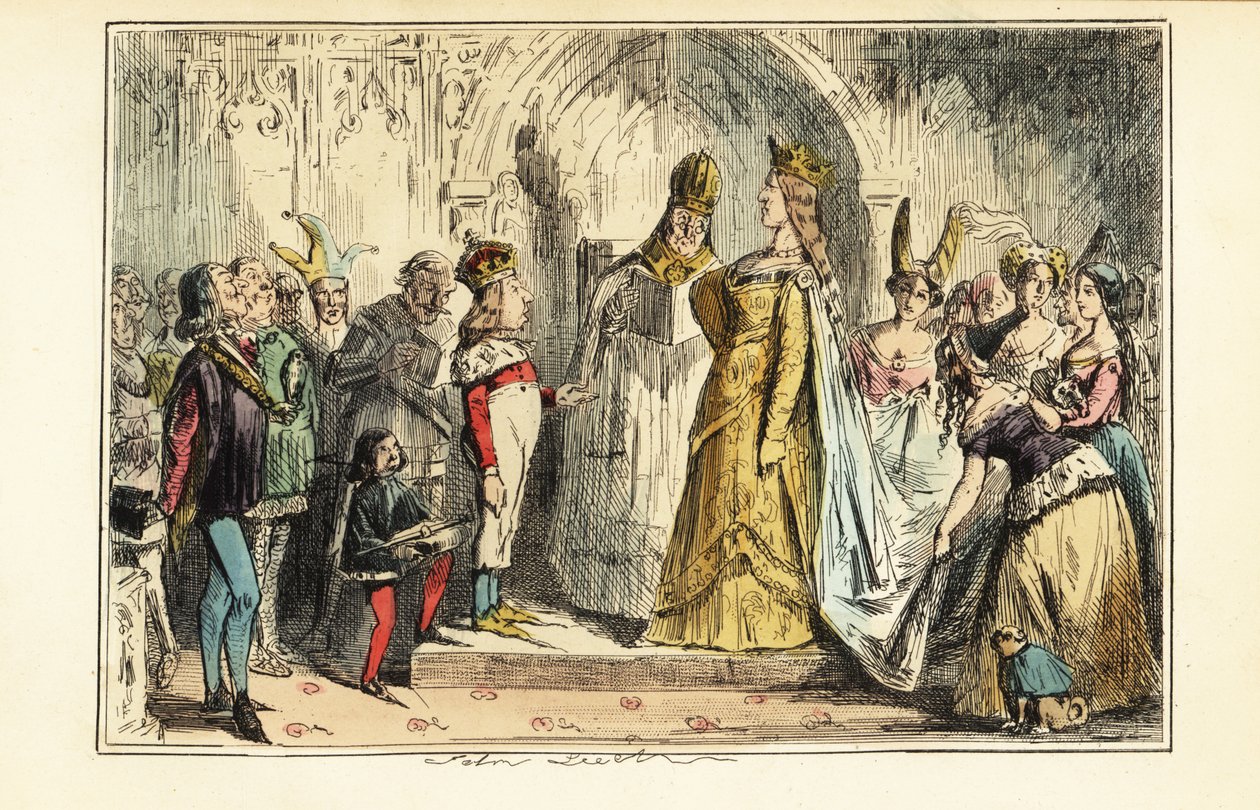 Kung Henrik VI av England gift med Margareta av Anjou i Titchfield Abbey, 23 april 1445 av John (after) Leech