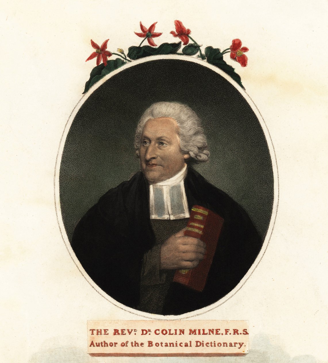 Porträtt av Colin Milne, botaniker.1806 (gravyr) av John (after) Russell