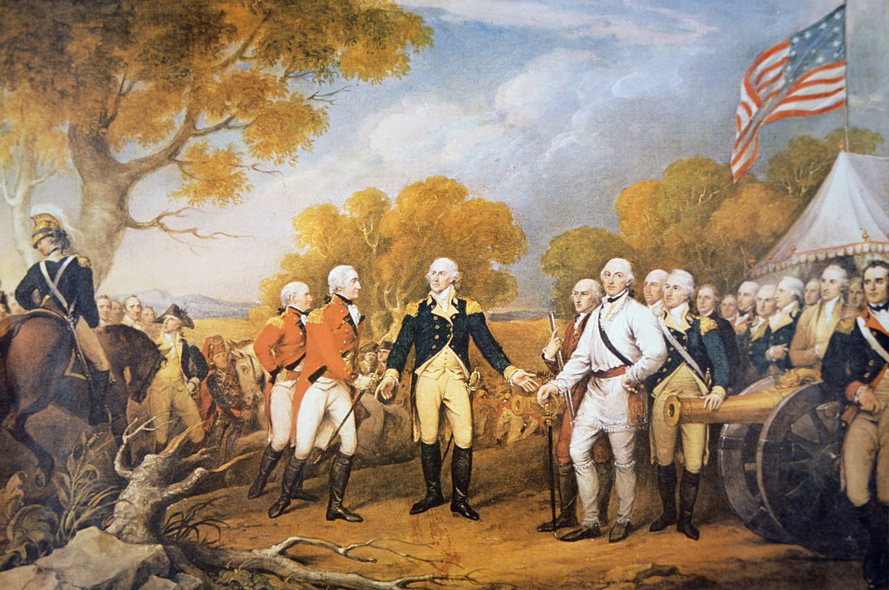 General Burgoynes kapitulation i Saratoga, New York av John (after) Trumbull