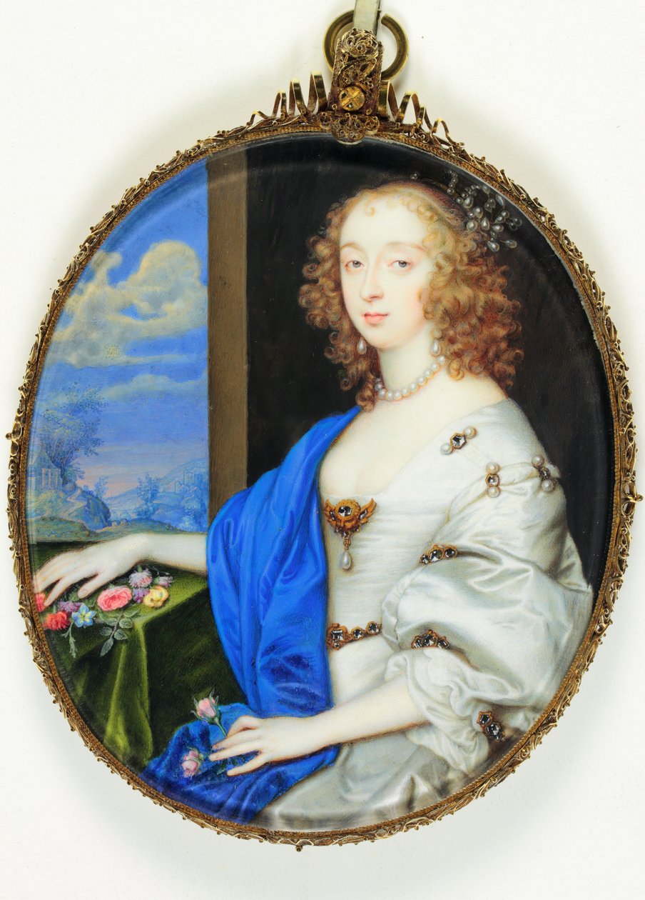 Lady Mary Villiers, hertiginnan av Lennox och Richmond (akvarell på veläng) av John (attr. to) Hoskins