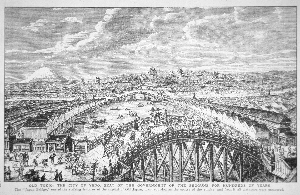 Gamla Tokyo: staden Edo (litho) av Walter Charles Mills
