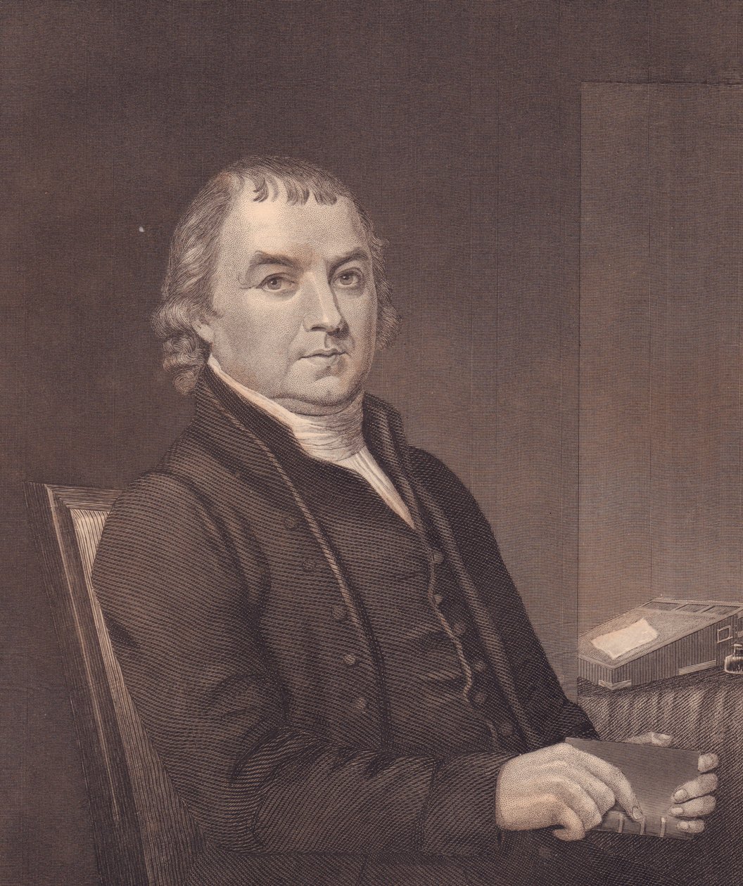 Porträtt av den amerikanske metodistbiskopen William Mc Kendree (1757-1835), gravyr, cirka 1870 av Walter Charles Mills