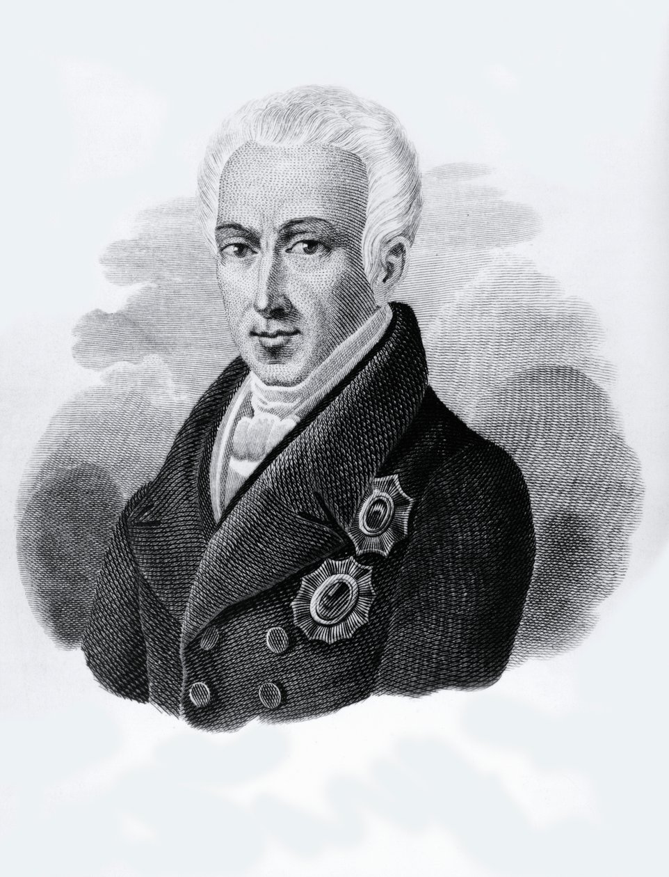 Porträtt av greve Ioannis Antonios Kapodistrias (1776-1831), Greklands president från 1828 till 1831, gravyr av Walter Charles Mills
