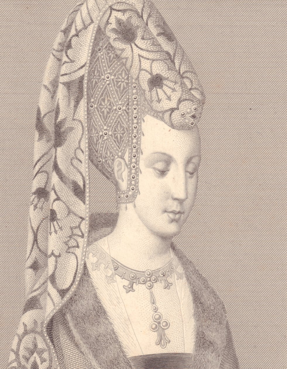Porträtt av Isabelle eller Isabeau av Bayern-Ingolstadt, Frankrikes drottning av Walter Charles Mills