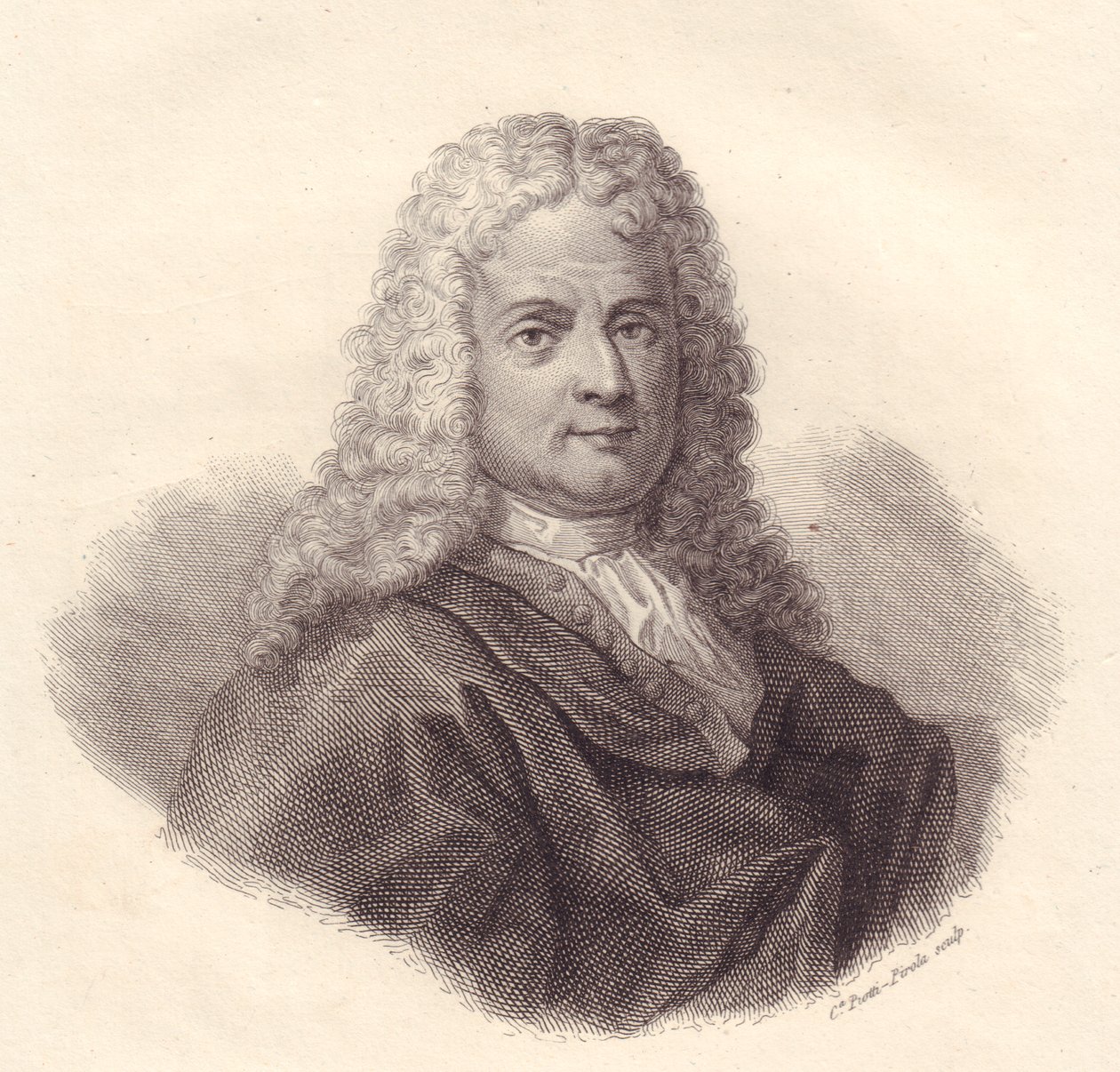 Porträtt av den italienske matematikern Jacopo Riccati (1676-1754), kopparstick av Caterina Piotti-Pirola av Walter Charles Mills