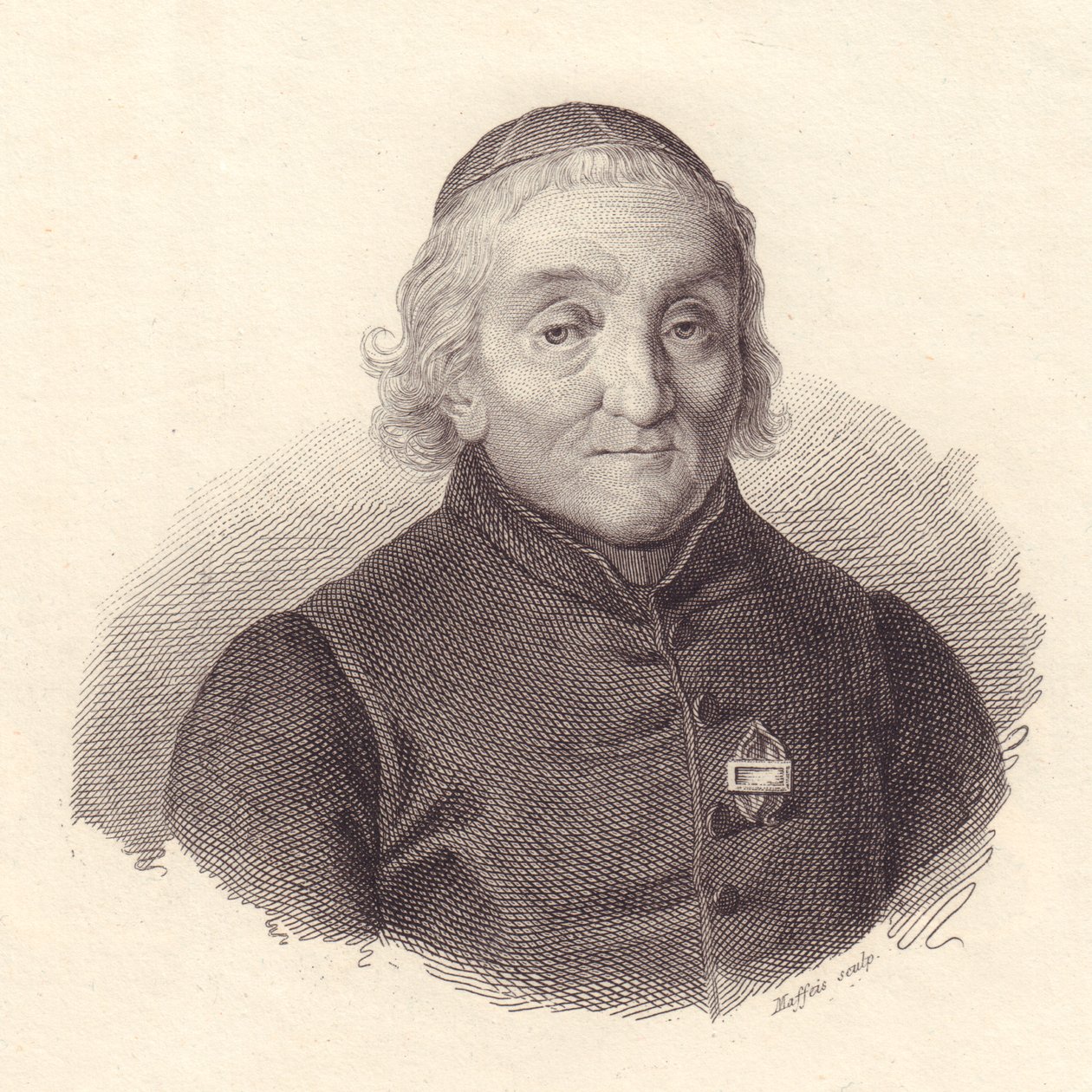 Porträtt av den italienske teologen Pietro Tamburini (1737-1827), kopparstick av Maffeis av Walter Charles Mills
