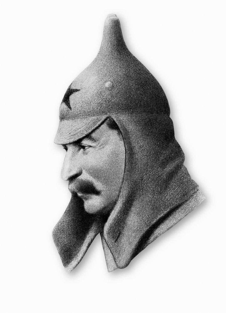 Porträtt av Josif Vissarionovich Dzhugashvili känd som Stalin (1878-1953), rysk politiker av Walter Charles Mills