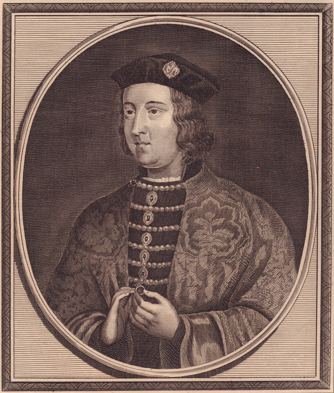 Porträtt av kung Edward IV av England (1442-1483), kopparstick av John Goldar (1729-1795) av Walter Charles Mills