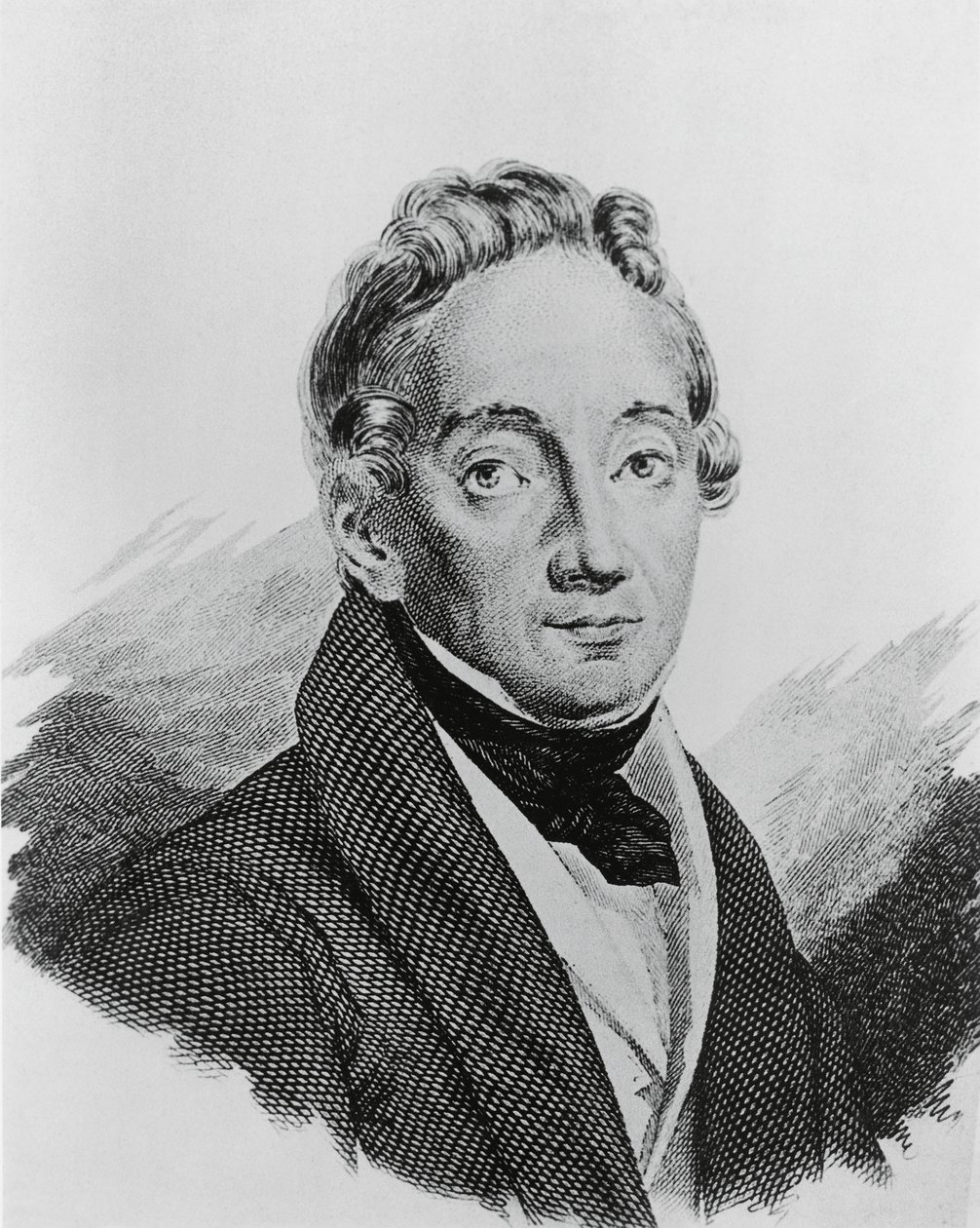Porträtt av Pietro Colletta (1775-1831), italiensk general och historiker, gravyr av Walter Charles Mills