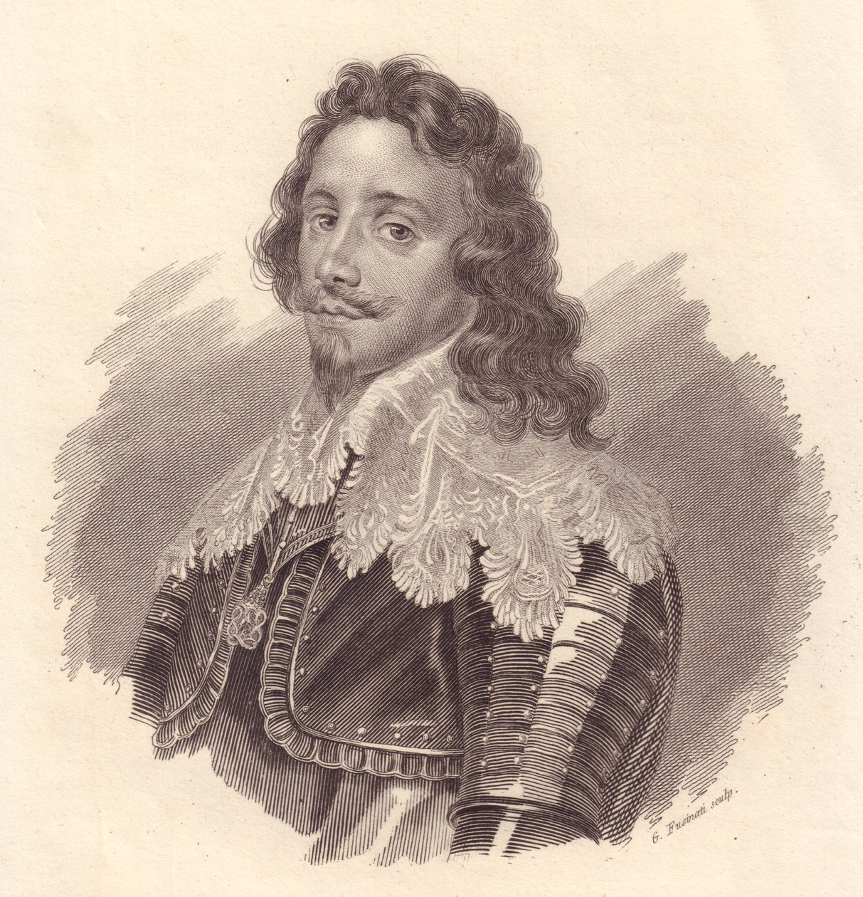 Porträtt av Thomas Franciskus av Savojen, prins av Carignano (1596-1656), kopparstick av G Fusinati från målning av Van Dick av Walter Charles Mills
