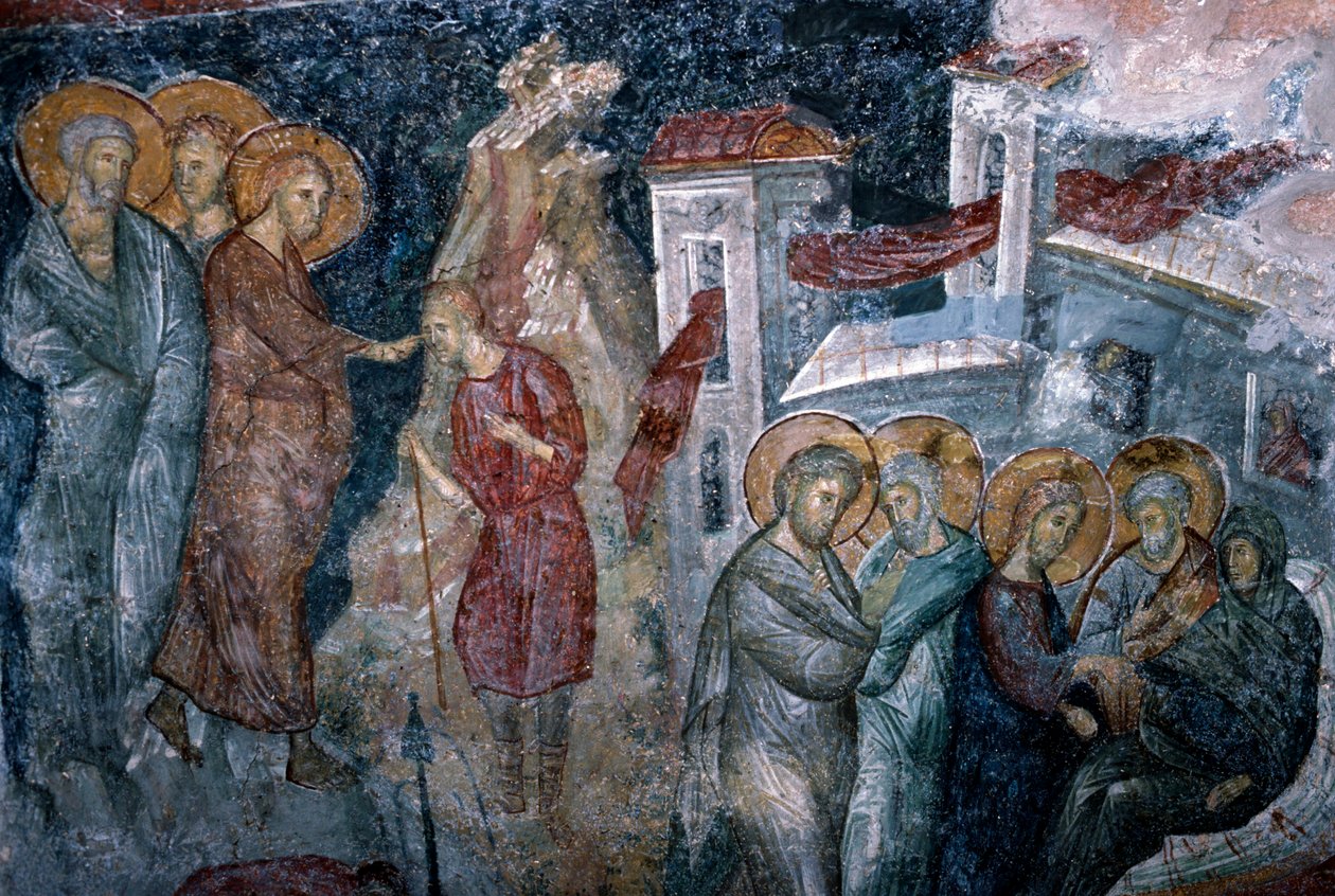 Scener ur Jesu liv, fresk i Agia Sophia-kyrkan av Walter Charles Mills
