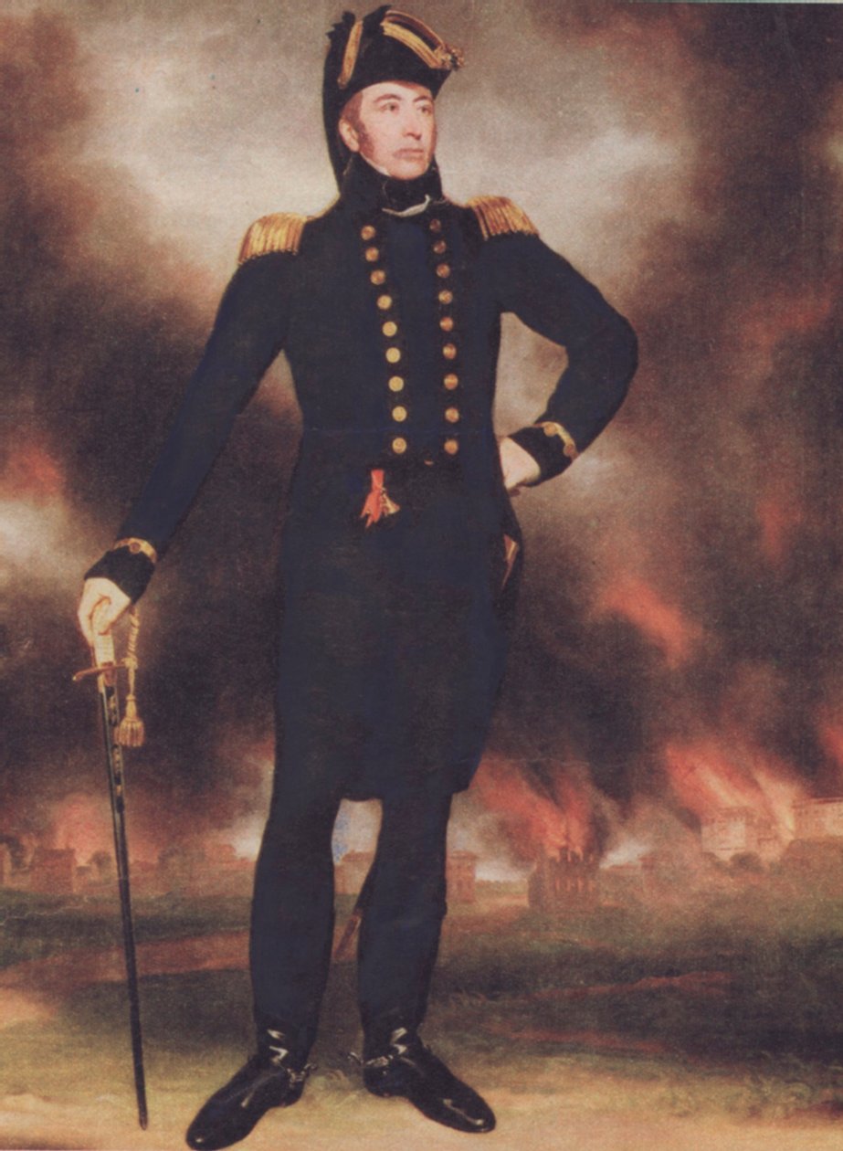 Sir George Cockburn (1772-1853) (lito i färg) av Walter Charles Mills