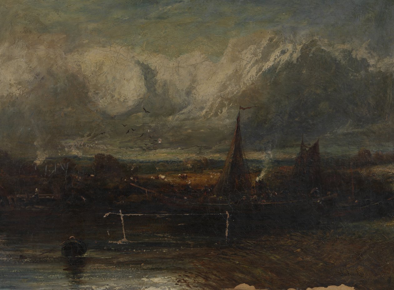Havslandskap, förfalskning i stil med John Constable (1776-1837) (olja på duk) av John (manner of) Constable