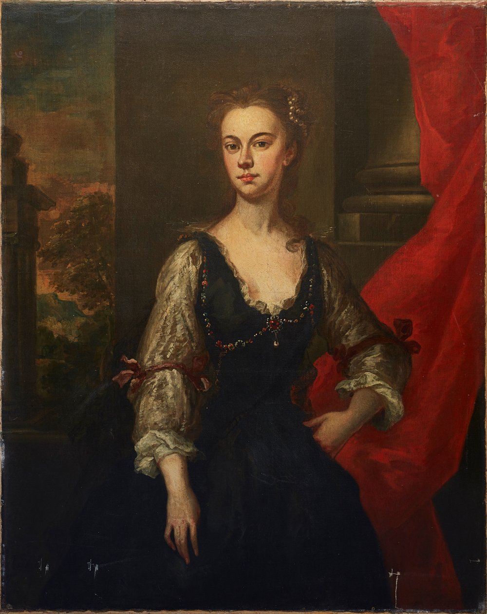Porträtt Said To Be Elizabeth, Countess of Pembroke (1674-1739) (olja på duk) av John (studio of) Vanderbank