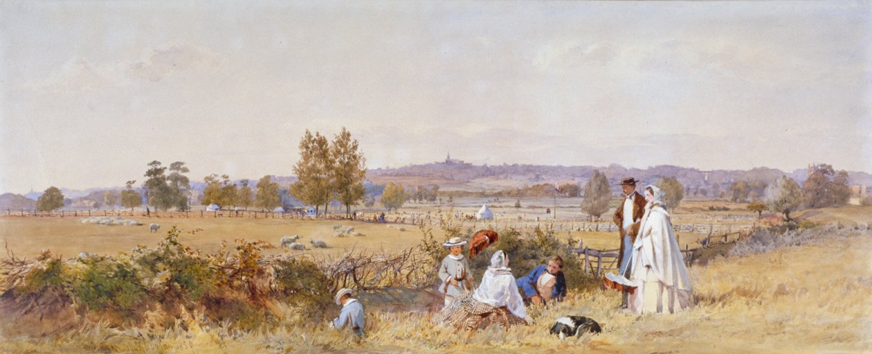 Fält på baksidan av Holloway Prison, Islington, London, 1859 av John Absolon