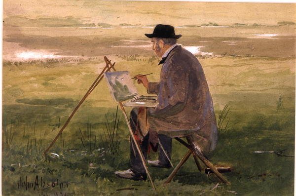 Porträtt av konstnären (akvarell på papper) av John Absolon