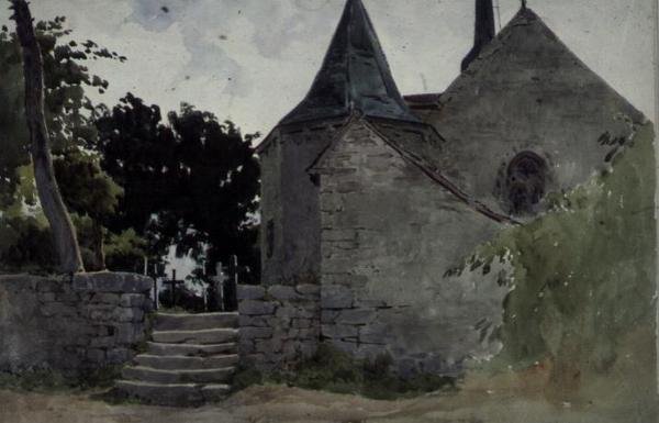 Utsikt över en kyrka, 1800-talet av John Absolon