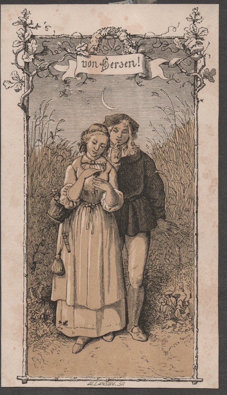 Från hjärtat, ca 1850 (kolorerat träsnitt) av John Allanson