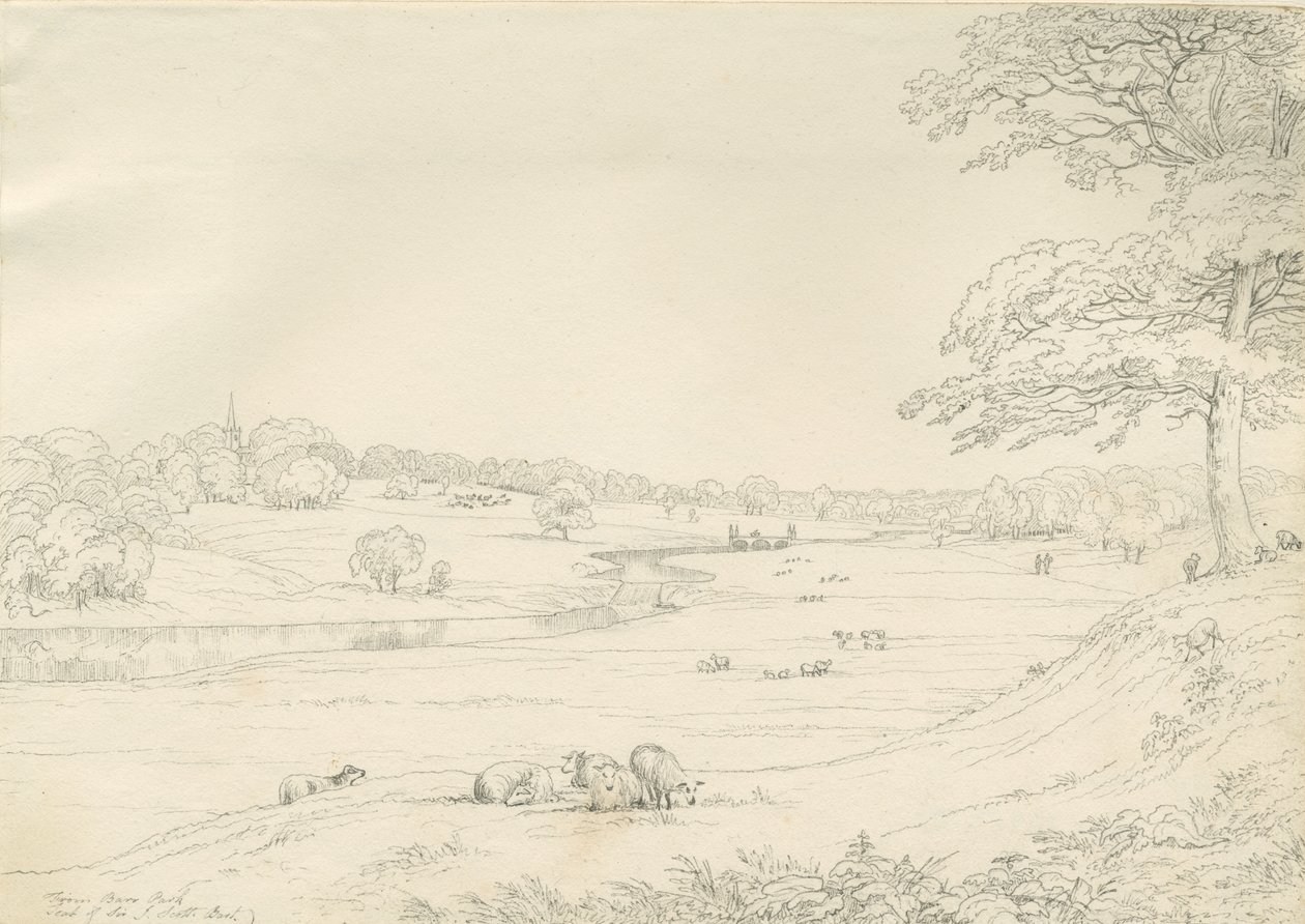 [Great] Barr Park: ritning med penna och bläck, och [tidigt 1800-tal] av John Allport