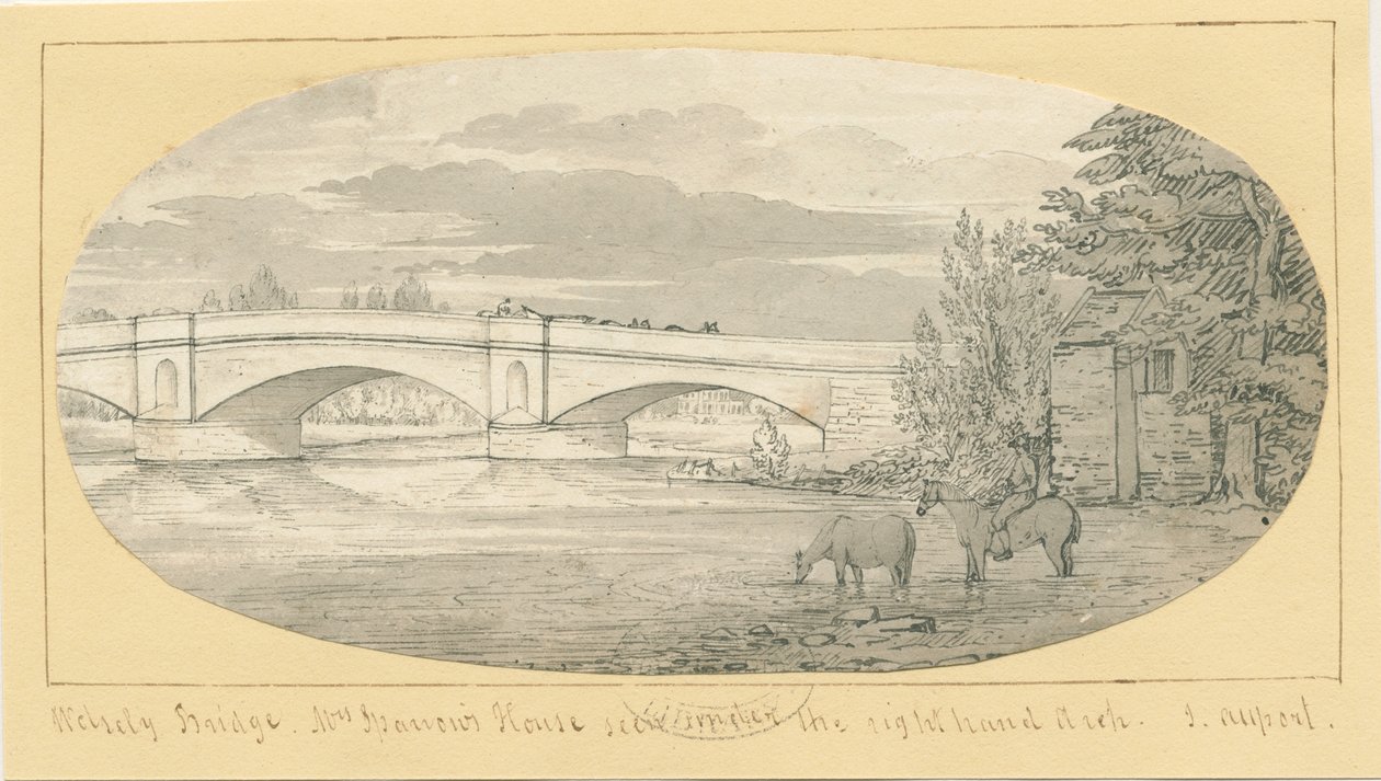 Wolseley Bridge: ritning med penna och tvätt, nd [1799-1854] (ritning) av John Allport