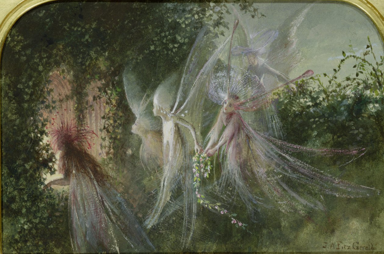 Fairies at a Window, ca 1864 (wc och gouache) av John Anster Fitzgerald