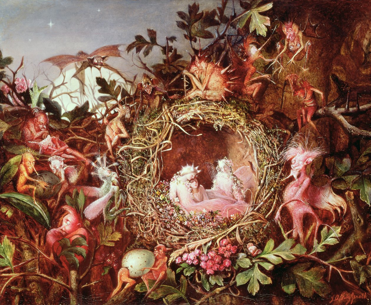 Feer i ett fågelbo (utan ram - se även 84823) av John Anster Fitzgerald