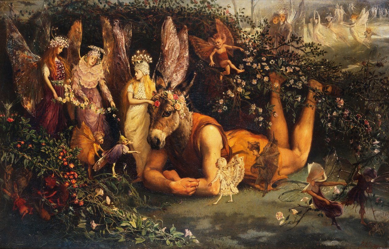 Titania och botten, från En midsommarnattsdröm av John Anster Fitzgerald