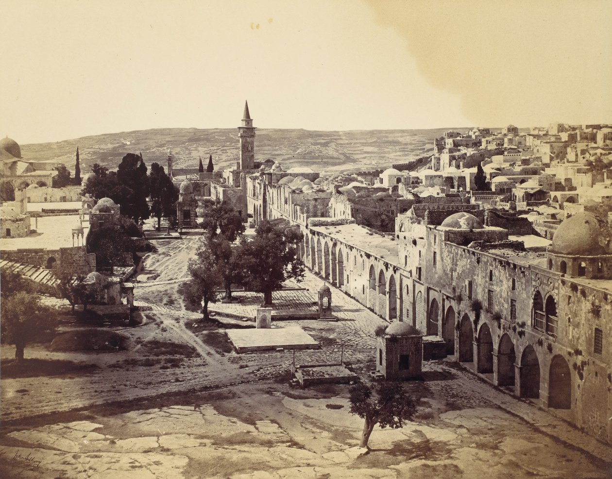 Jerusalem, domstolen i Omars moské, 1857. av John Anthony