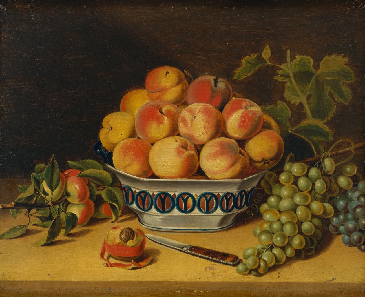 Stilleben: Persikor och vindruvor, ca. 1825. av John Archibald Woodside