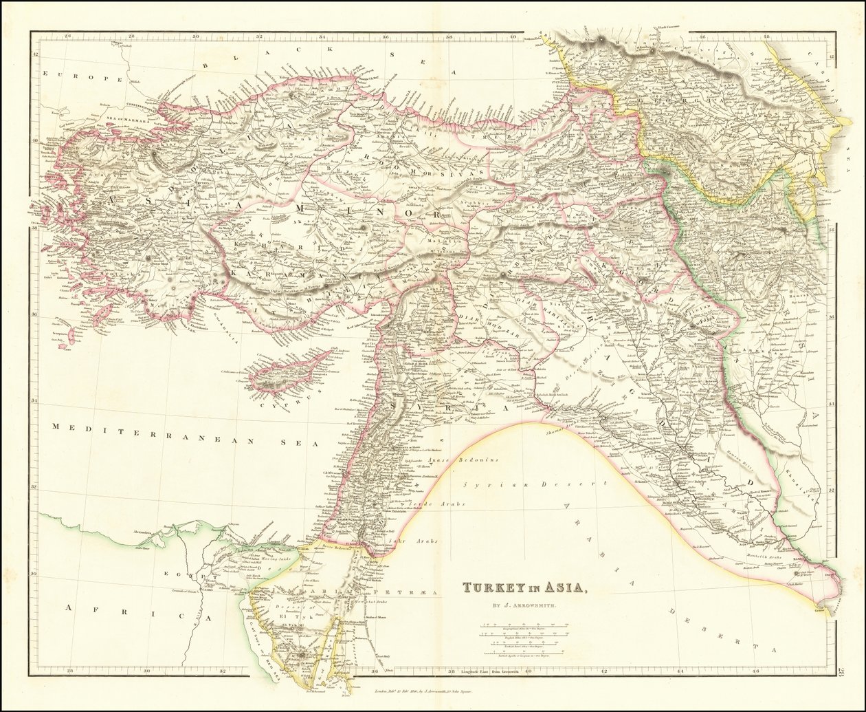 1840 års karta över Turkiet i Asien av John Arrowsmith av John Arrowsmith