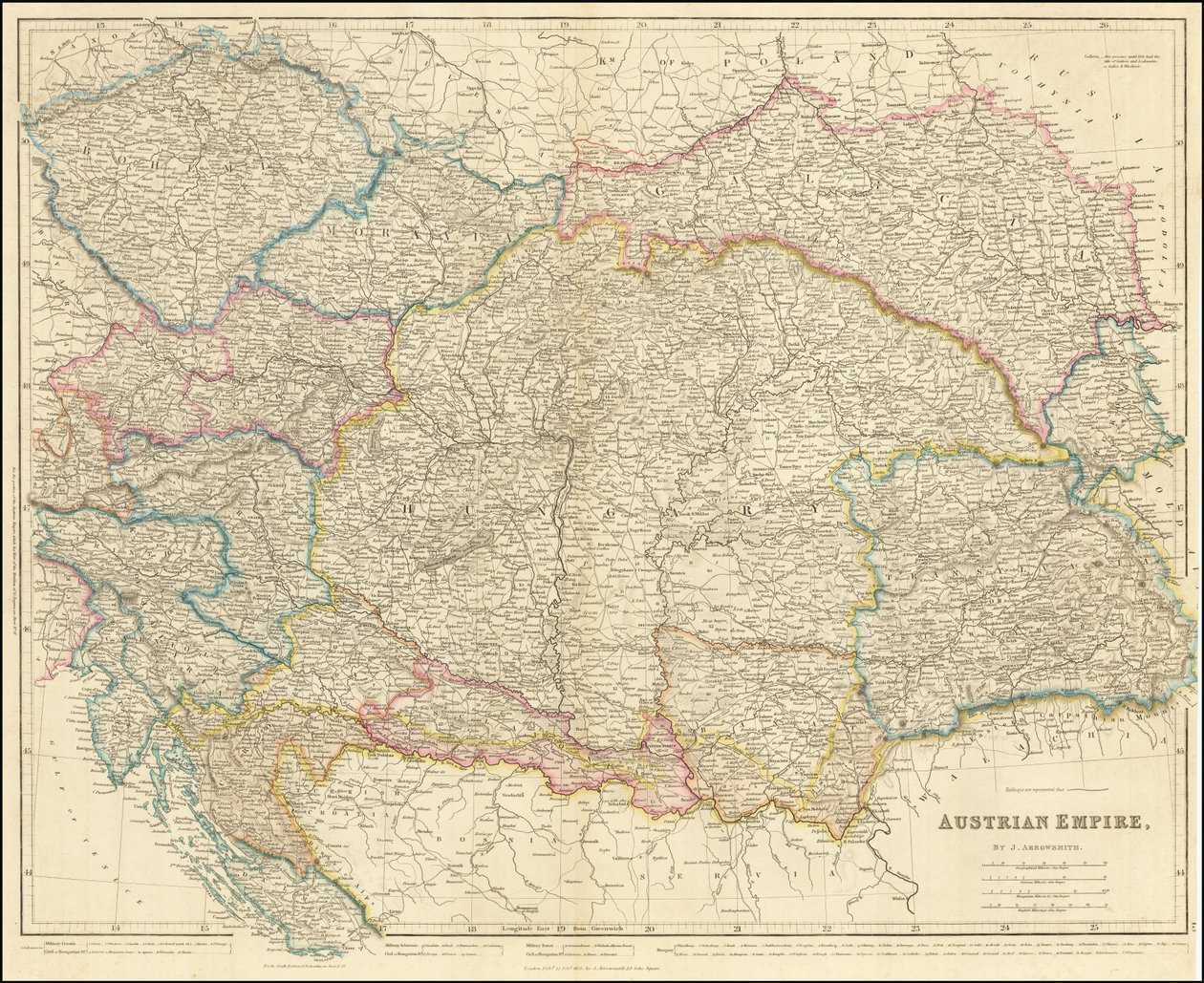 1858 års karta över det österrikiska riket av John Arrowsmith av John Arrowsmith