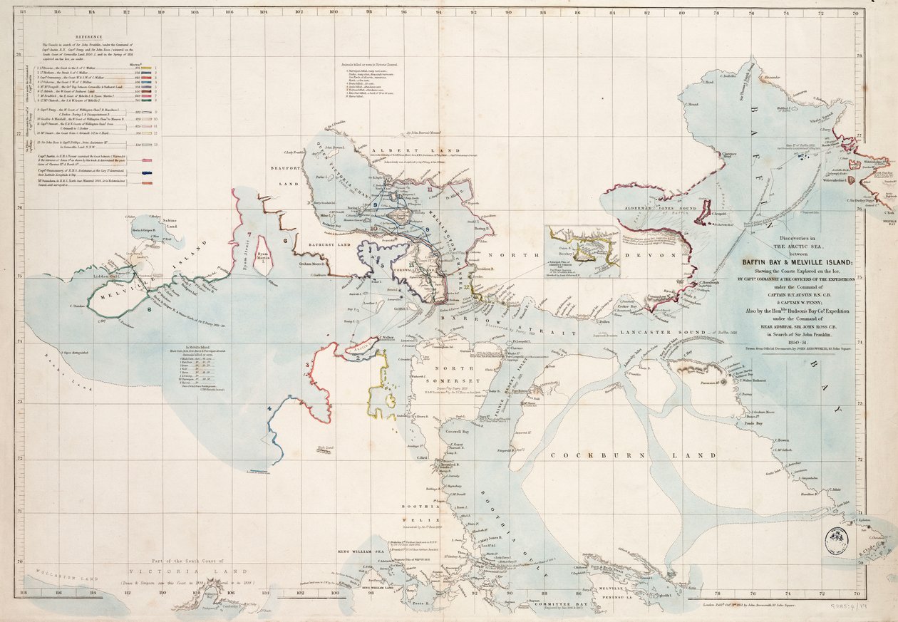 Upptäckter i Arktiska havet mellan Baffin Bay och Melville Island av John Arrowsmith