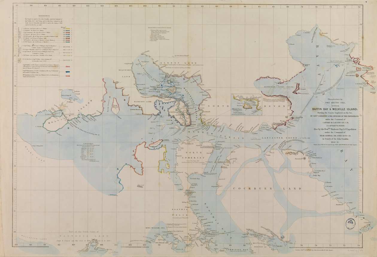 Förstorad plan över Erebus och Terror Bay - Sir John Franklins vinterkvarter av John Arrowsmith