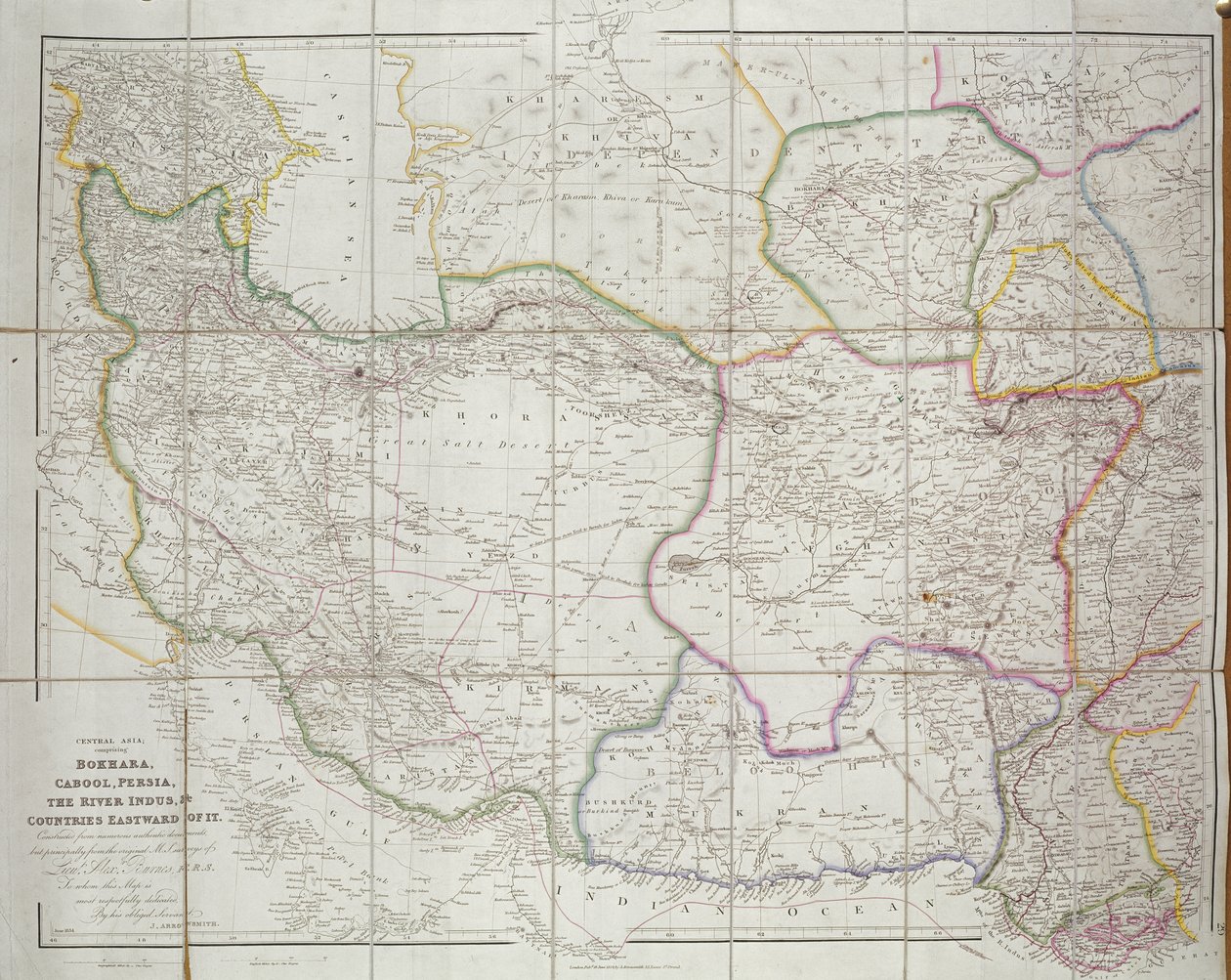 Karta över Centralasien, 1834 av John Arrowsmith