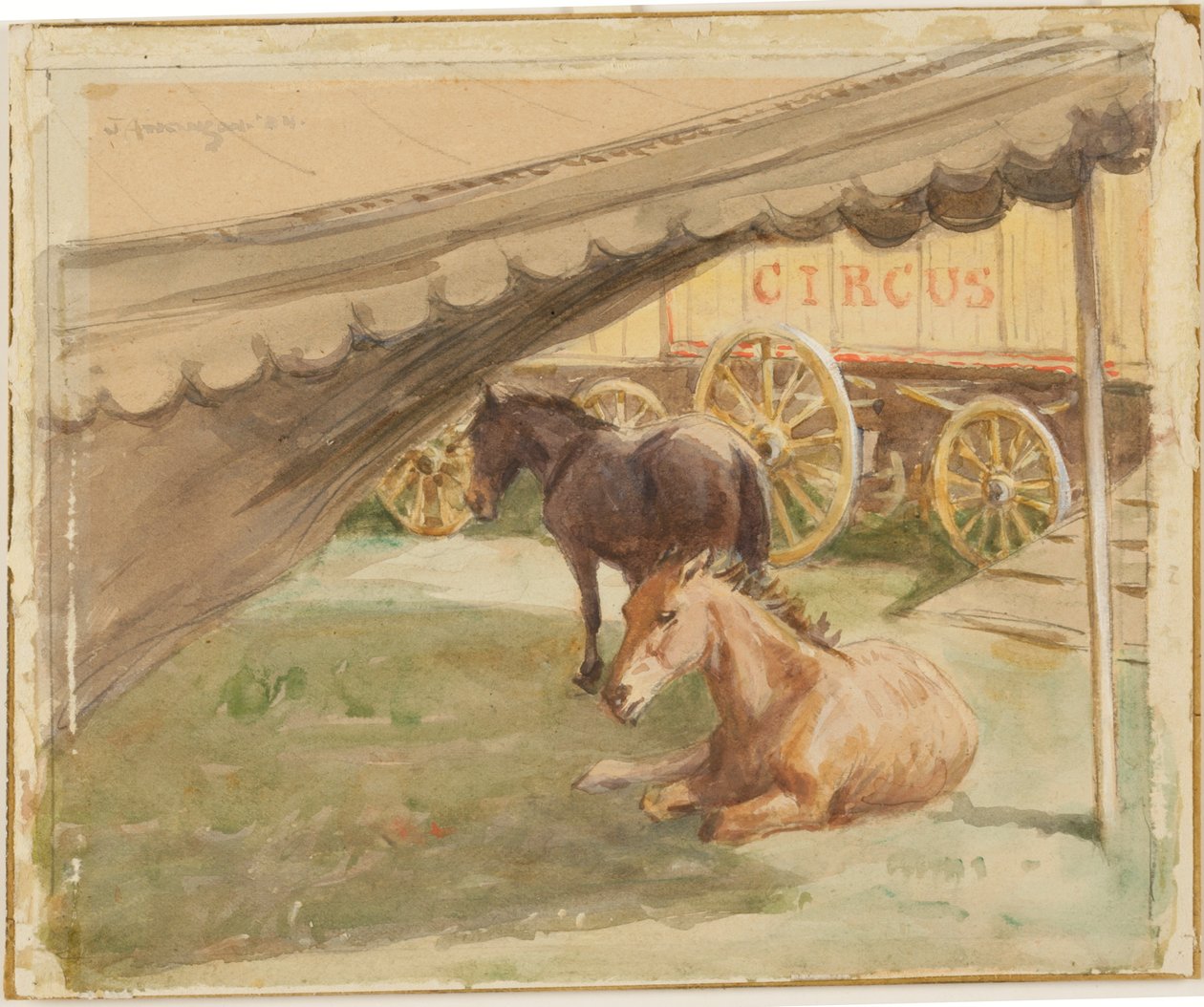 Två hästar vilar, 1884 av John Atkinson