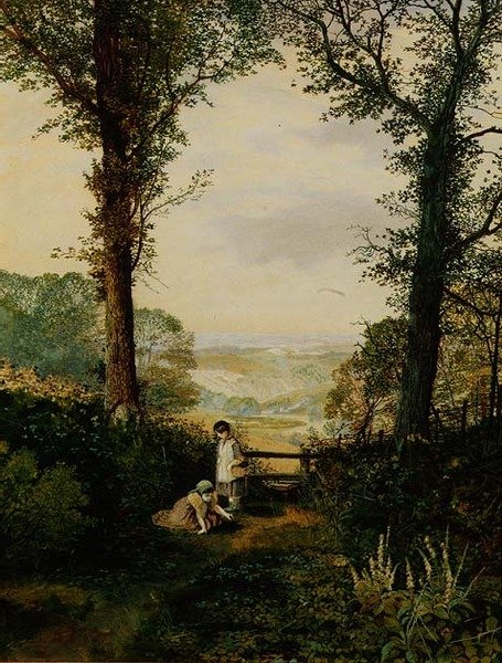 A Burnsall Valley, Wharfedale av John Atkinson Grimshaw